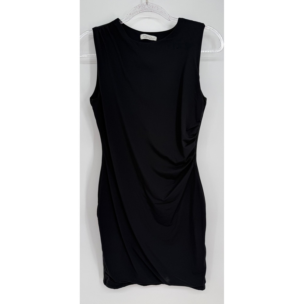 Hailey & June Womens Black Ruched Sleeveless Bodycon Mini Dress Size L